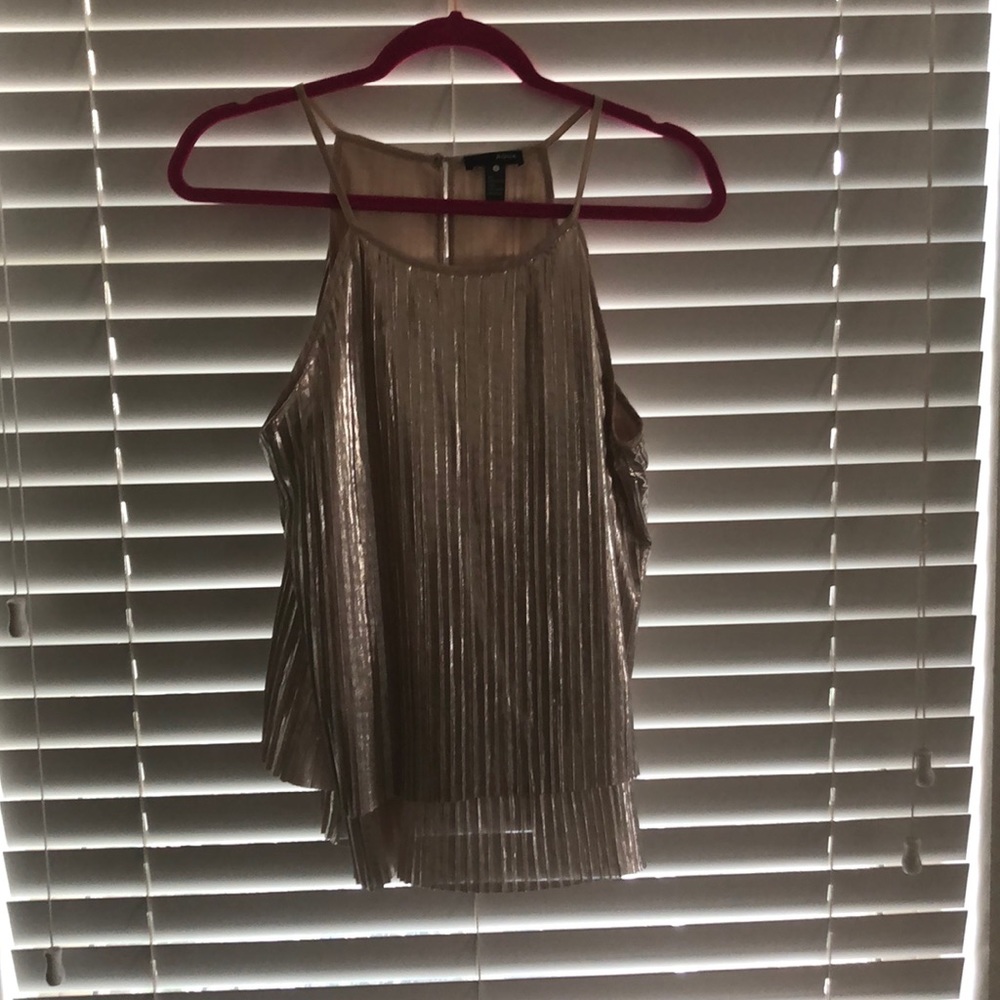 Aqua champagne pleated top small